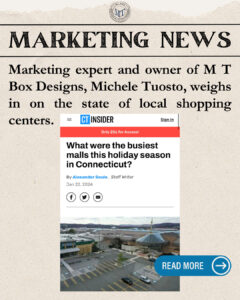 Michele Tuosto, owner of M T Box Designs, marketing expert explains how local stores in malls and shopping centers will survive in 2024!